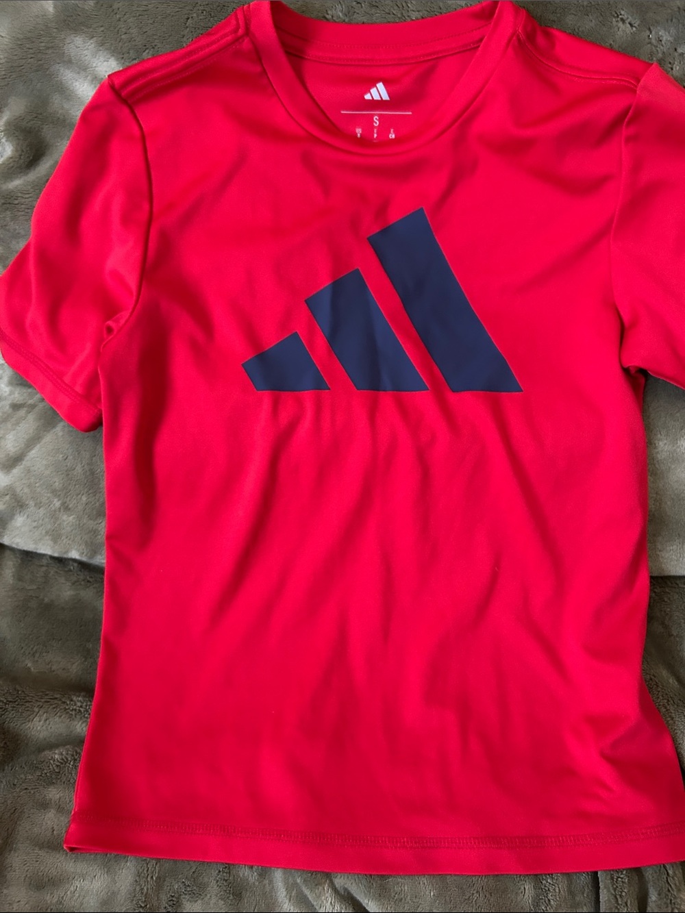 adidas Bright Red Tee with Navy Logo